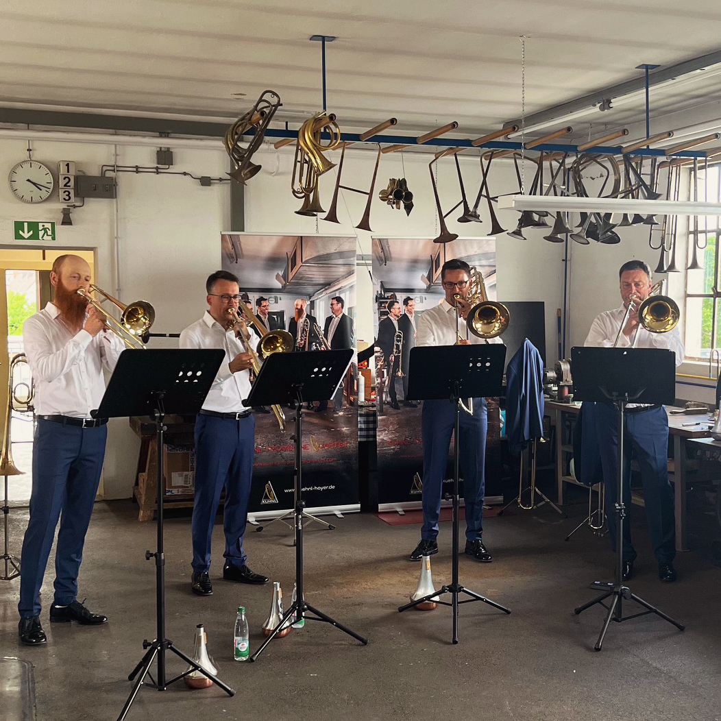Kühnl Trombone Quartet beim Werkstattkonzert in Markt Erlbach